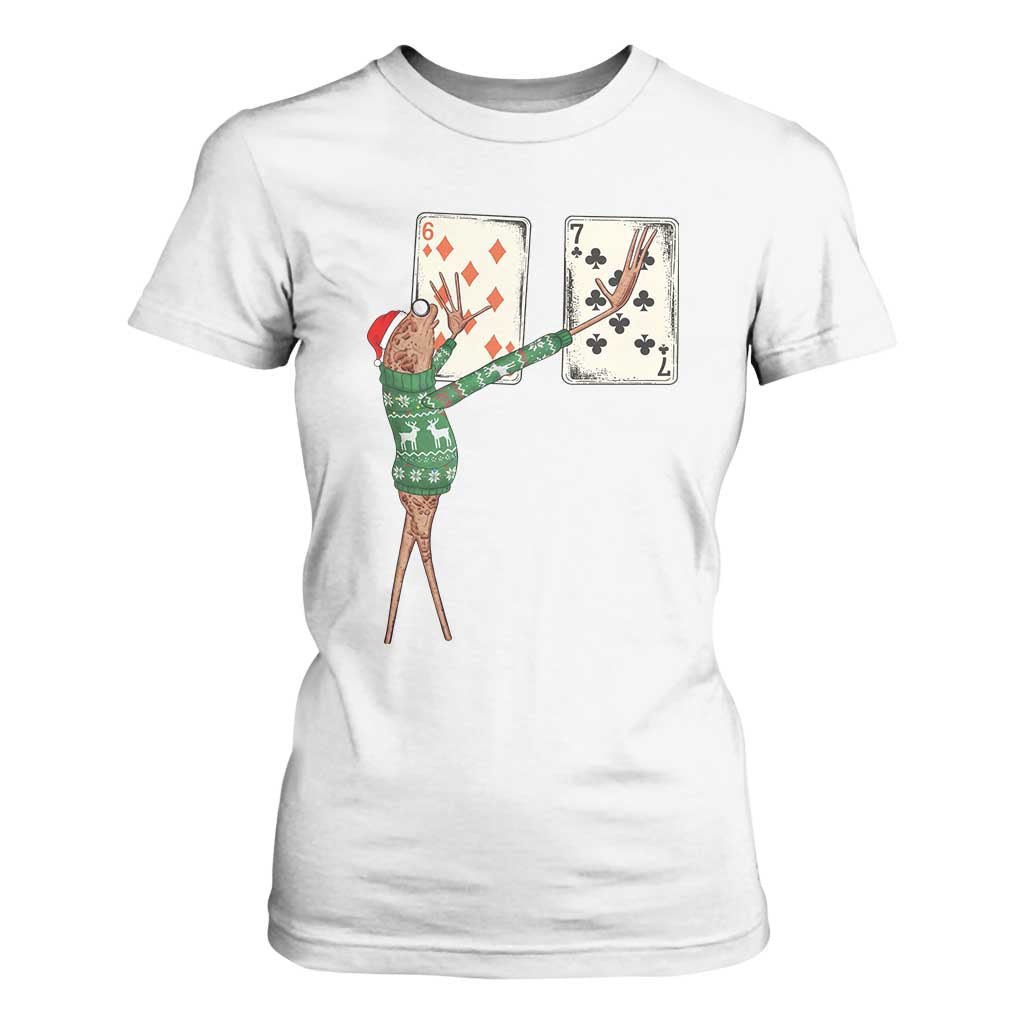 67 Marcus The Worm Poker Game Christmas T Shirt For Women Funny Six Seven Meme Playing Cards Holiday Vibe TS14 White Print Your Wear