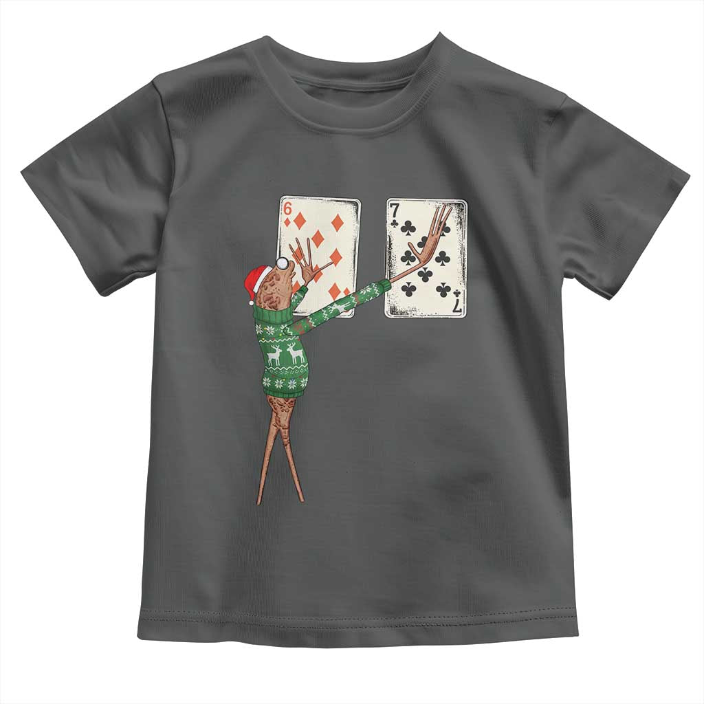 67 Marcus The Worm Poker Game Christmas Toddler T Shirt Funny Six Seven Meme Playing Cards Holiday Vibe TS14 Dark Heather Print Your Wear