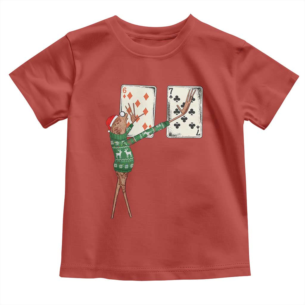 67 Marcus The Worm Poker Game Christmas Toddler T Shirt Funny Six Seven Meme Playing Cards Holiday Vibe TS14 Red Print Your Wear