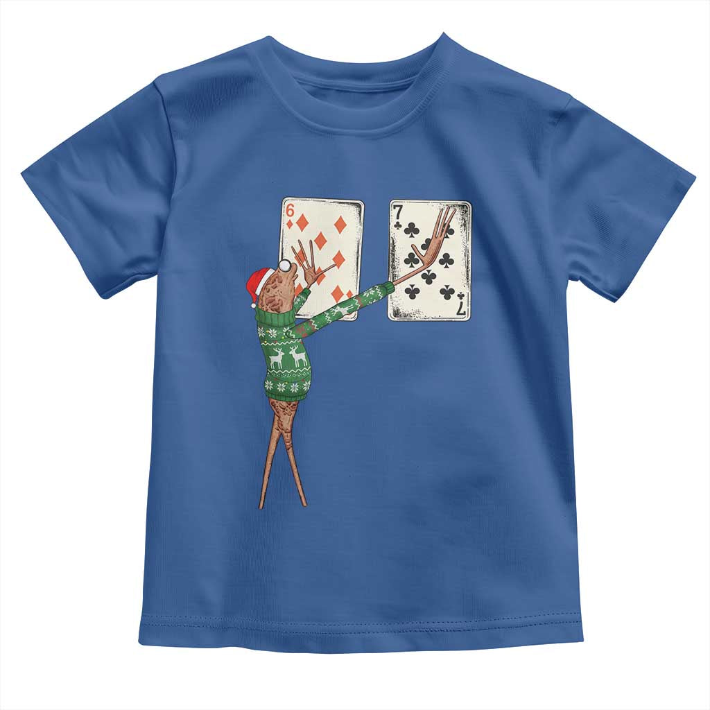 67 Marcus The Worm Poker Game Christmas Toddler T Shirt Funny Six Seven Meme Playing Cards Holiday Vibe TS14 Royal Blue Print Your Wear