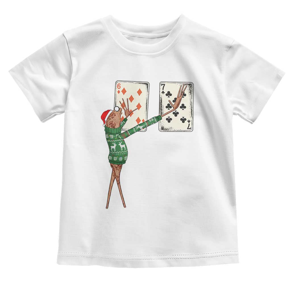 67 Marcus The Worm Poker Game Christmas Toddler T Shirt Funny Six Seven Meme Playing Cards Holiday Vibe TS14 White Print Your Wear