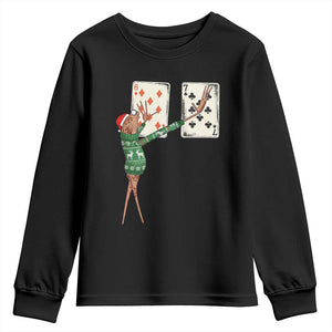 67 Marcus The Worm Poker Game Christmas Youth Sweatshirt Funny Six Seven Meme Playing Cards Holiday Vibe TS14 Black Print Your Wear