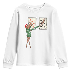 67 Marcus The Worm Poker Game Christmas Youth Sweatshirt Funny Six Seven Meme Playing Cards Holiday Vibe TS14 White Print Your Wear
