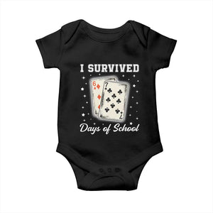 I Survived 67 Days Of School Baby Onesie Playing Cards Meme TS14 Black Print Your Wear