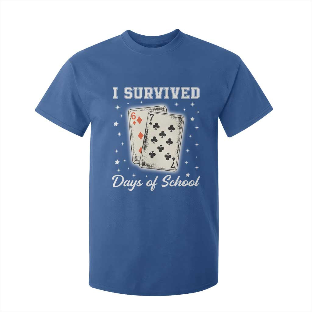 I Survived 67 Days Of School T Shirt For Kid Playing Cards Meme TS14 Royal Blue Print Your Wear