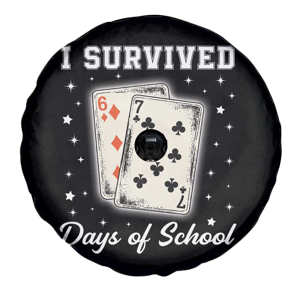 I Survived 67 Days Of School Spare Tire Cover Playing Cards Meme TS14 Print Your Wear