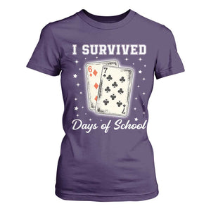 I Survived 67 Days Of School T Shirt For Women Playing Cards Meme TS14 Purple Print Your Wear
