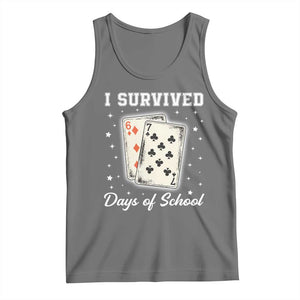 I Survived 67 Days Of School Tank Top Playing Cards Meme TS14 Black Heather Print Your Wear