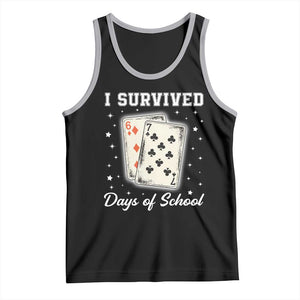 I Survived 67 Days Of School Tank Top Playing Cards Meme TS14 Black Athletic Heather Print Your Wear
