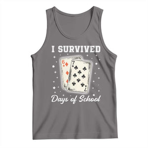 I Survived 67 Days Of School Tank Top Playing Cards Meme TS14 Deep Heather Print Your Wear