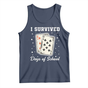 I Survived 67 Days Of School Tank Top Playing Cards Meme TS14 Navy Print Your Wear