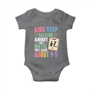 67 Six Seven Meme Baby Onesie Kids Keep Talking About 6-7 Wait Until They Learn 9-5 TS14 Charcoal Print Your Wear