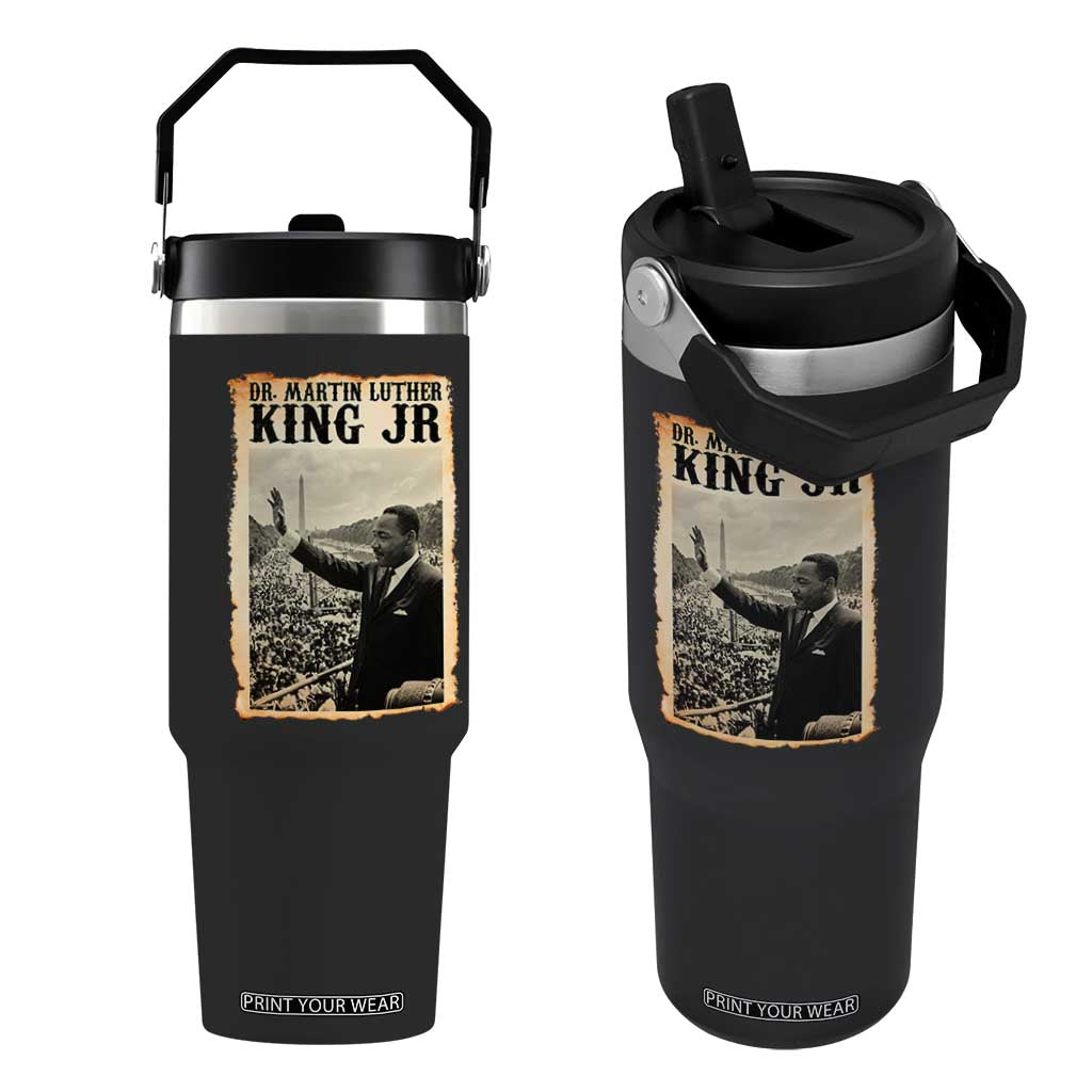 Martin Luther King Jr MLK Day Flip Straw Tumbler TS14 One Size: 30 oz Black Print Your Wear