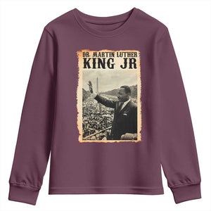 Martin Luther King Jr MLK Day Youth Sweatshirt TS14 Maroon Print Your Wear