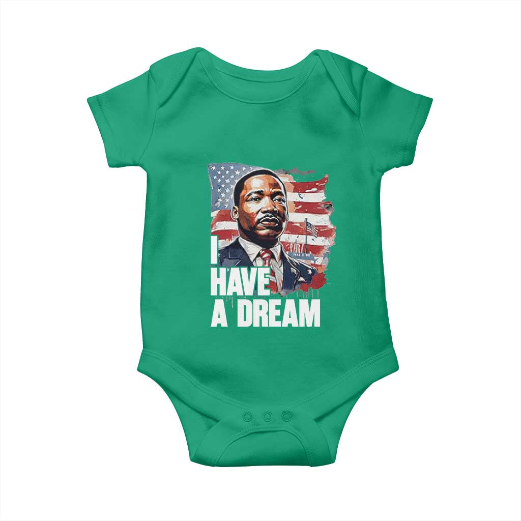 Martin Luther King Jr Baby Onesie I Have A Dream TS14 Irish Green Print Your Wear