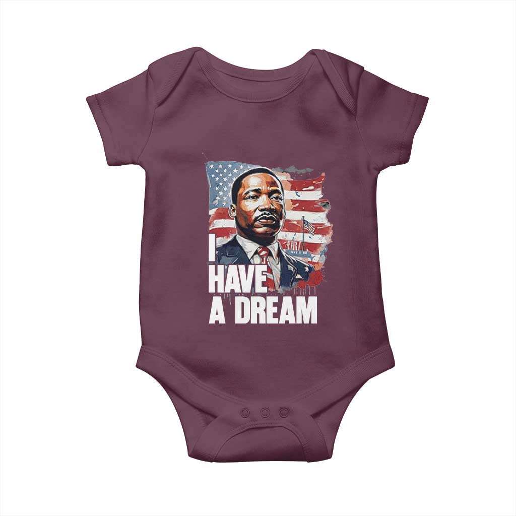 Martin Luther King Jr Baby Onesie I Have A Dream TS14 Maroon Print Your Wear