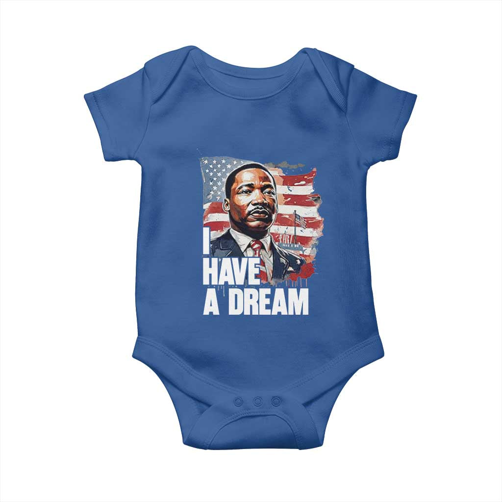 Martin Luther King Jr Baby Onesie I Have A Dream TS14 Royal Blue Print Your Wear