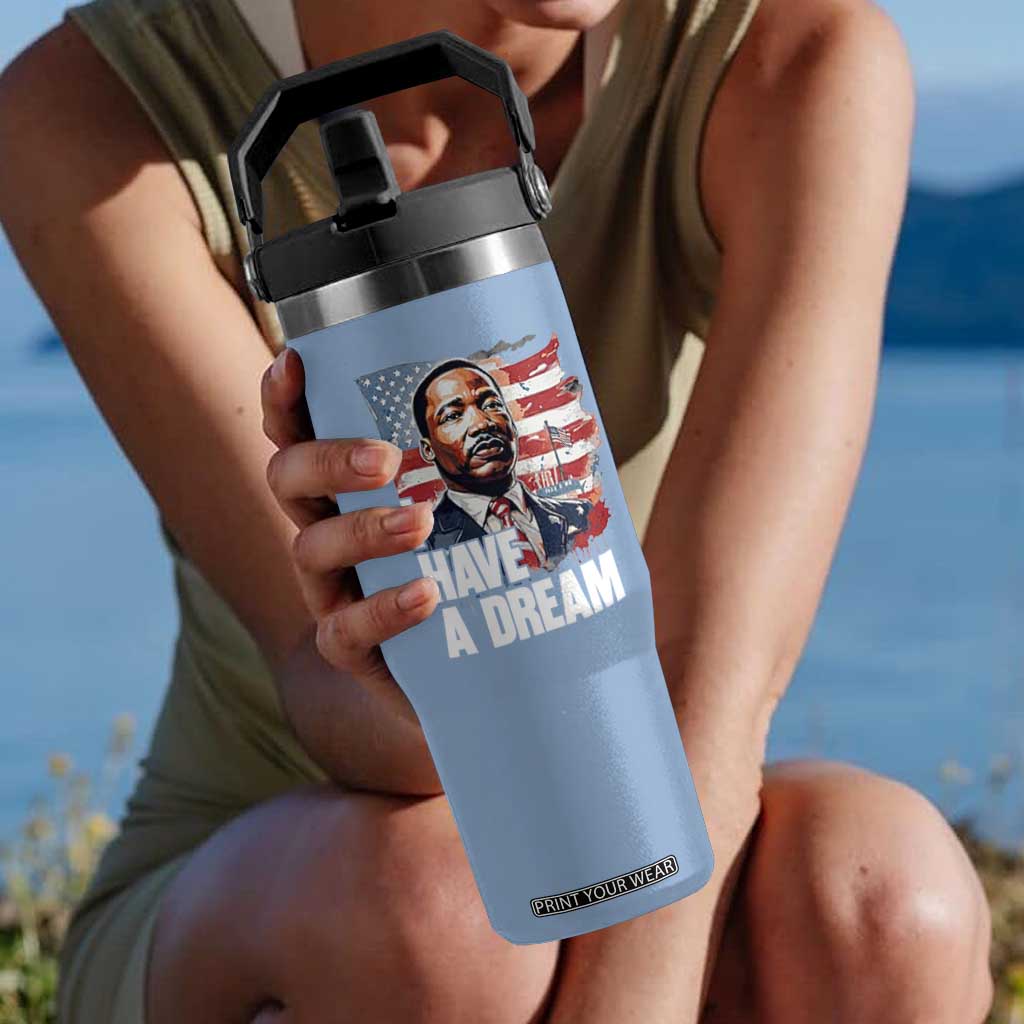 Martin Luther King Jr Flip Straw Tumbler I Have A Dream TS14 One Size: 30 oz Light Blue Print Your Wear
