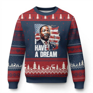 Martin Luther King Jr Ugly Christmas Sweater I Have A Dream TS14 Navy Red Print Your Wear