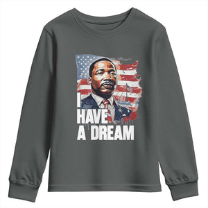 Martin Luther King Jr Youth Sweatshirt I Have A Dream TS14 Dark Heather Print Your Wear