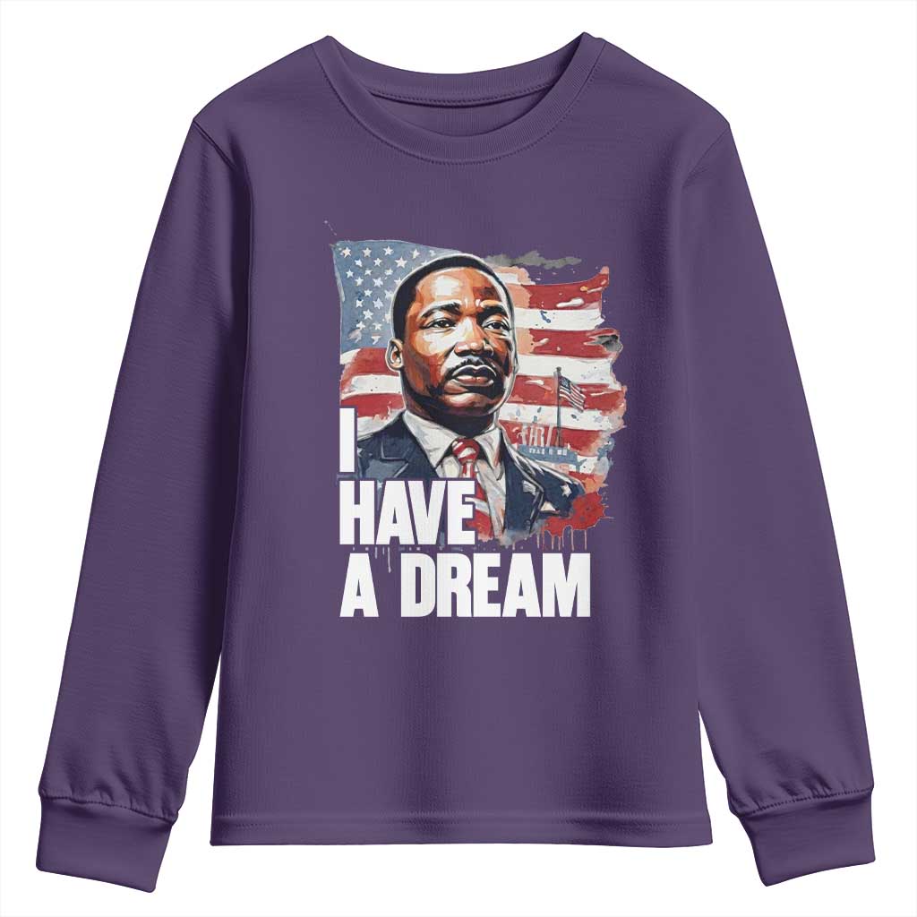 Martin Luther King Jr Youth Sweatshirt I Have A Dream TS14 Purple Print Your Wear