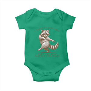 Funny Raccoon Sarcastic Baby Onesie I Might Be Laid Back But I Can Lean Forward Real Quick TS14 Irish Green Print Your Wear
