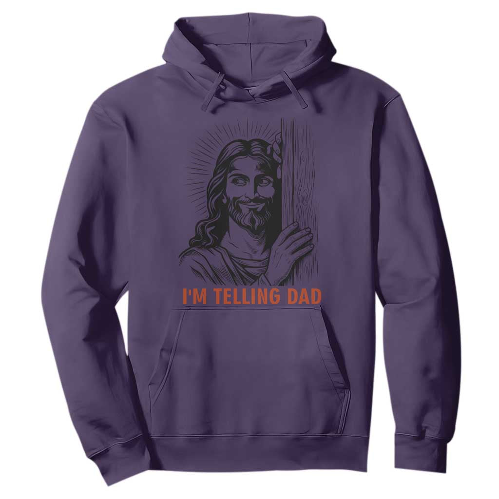 Funny Jesus Christian Meme Hoodie I Am Telling Dad TS14 Purple Print Your Wear