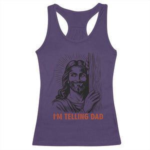 Funny Jesus Christian Meme Racerback Tank Top I Am Telling Dad TS14 Purple Print Your Wear
