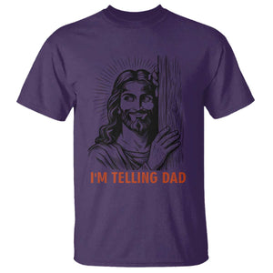 Funny Jesus Christian Meme T Shirt I Am Telling Dad TS14 Purple Print Your Wear