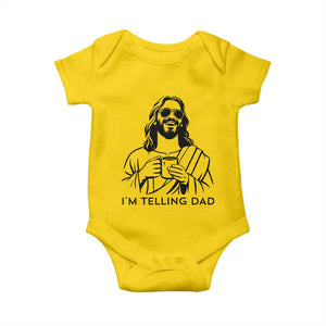 Funny Jesus Meme Baby Onesie I Am Telling Dad TS14 Daisy Print Your Wear
