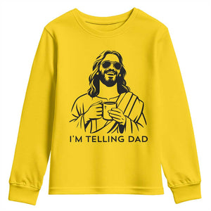 Funny Jesus Meme Youth Sweatshirt I Am Telling Dad TS14 Daisy Print Your Wear
