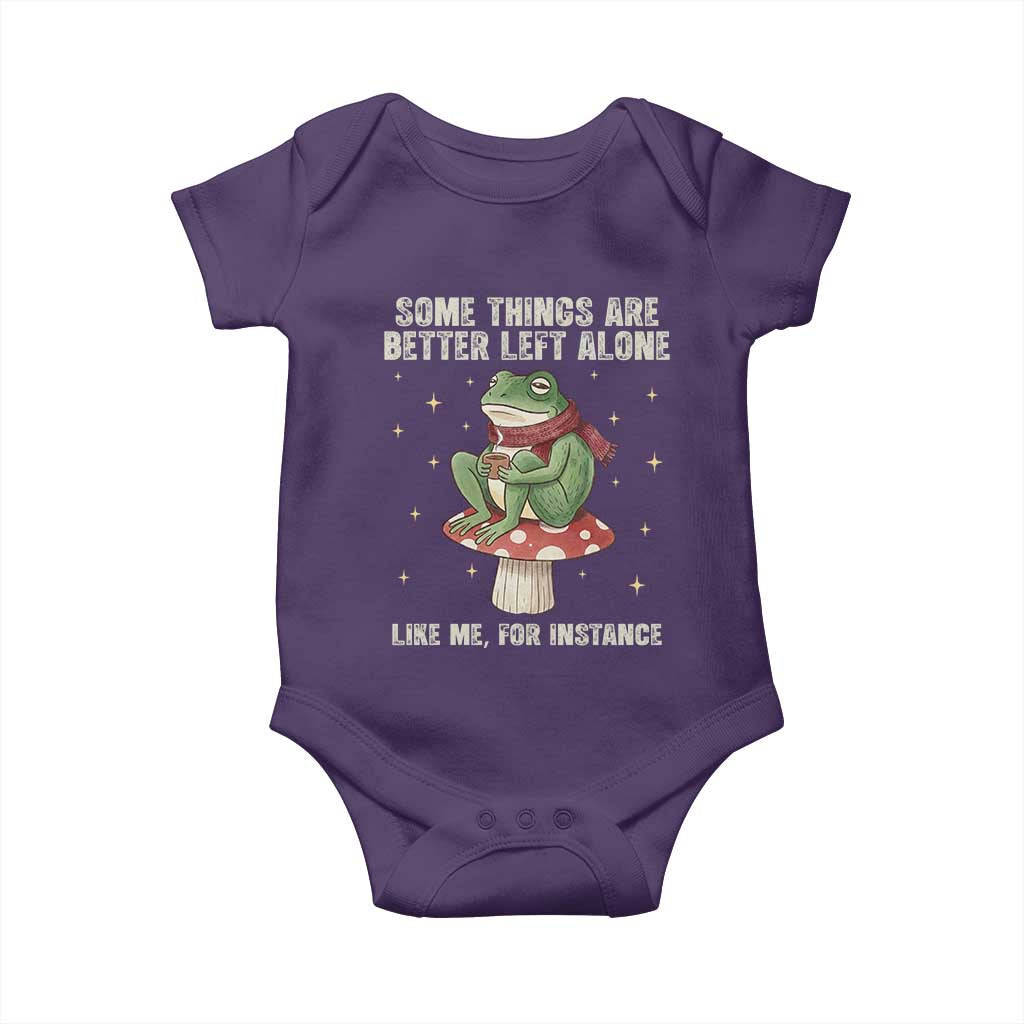 Funny Frog Sarcastic Baby Onesie Some Things Are Better Left Alone TS14 Purple Print Your Wear