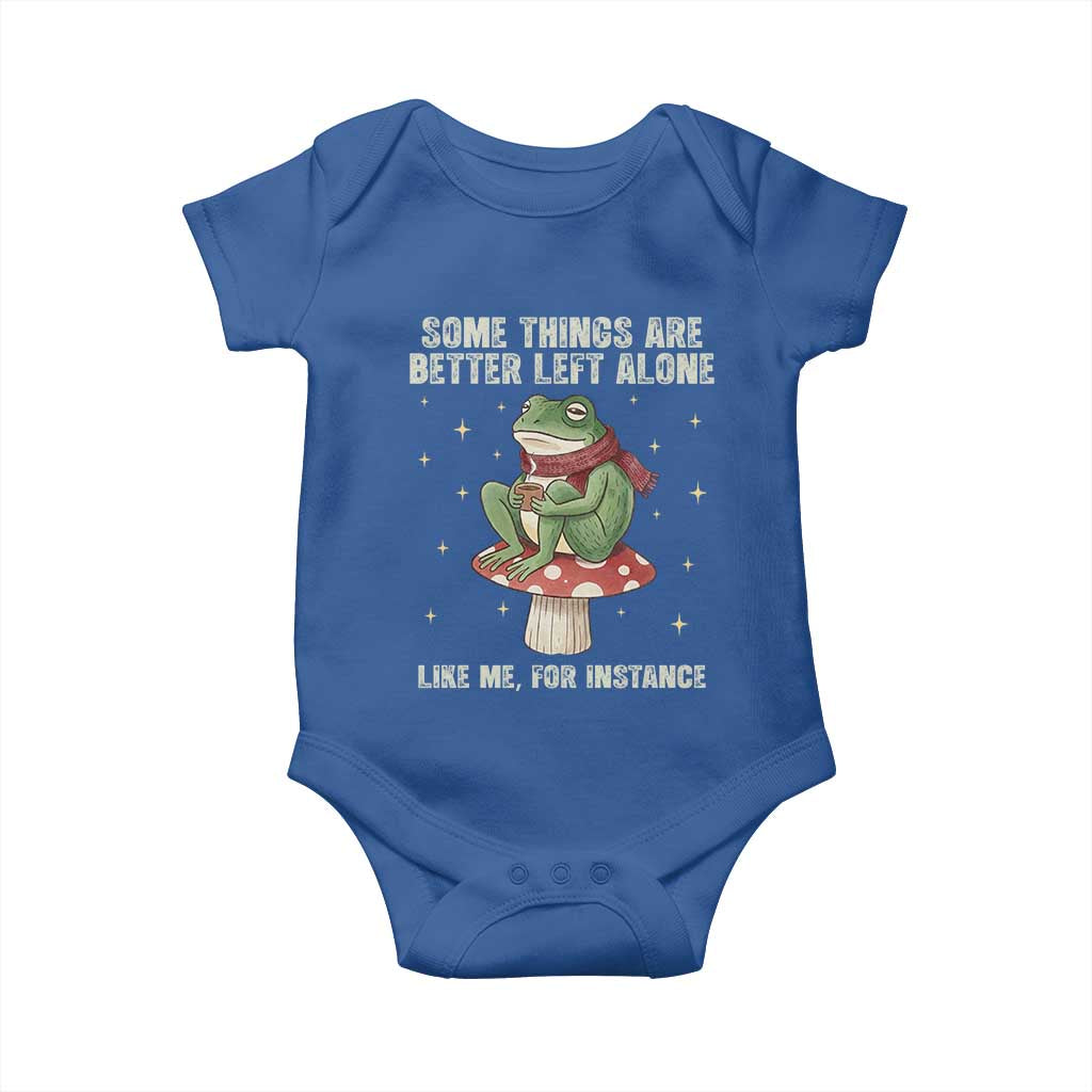 Funny Frog Sarcastic Baby Onesie Some Things Are Better Left Alone TS14 Royal Blue Print Your Wear