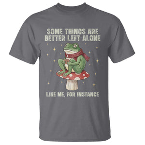 Funny Frog Sarcastic T Shirt Some Things Are Better Left Alone TS14 Charcoal Print Your Wear