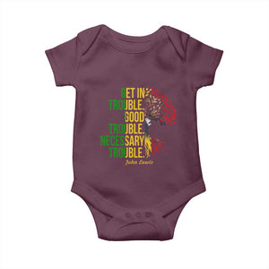 John Lewis Quote Civil Rights Baby Onesie Get in Good Necessary Trouble TS14 Maroon Print Your Wear