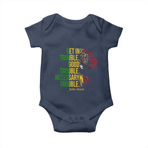 John Lewis Quote Civil Rights Baby Onesie Get in Good Necessary Trouble TS14 Navy Print Your Wear