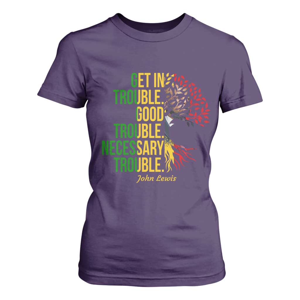 John Lewis Quote Civil Rights T Shirt For Women Get in Good Necessary Trouble TS14 Purple Print Your Wear