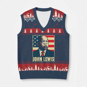 John Lewis V-Neck Knit Sweater Vest Black History Month TS14 Navy Red Print Your Wear