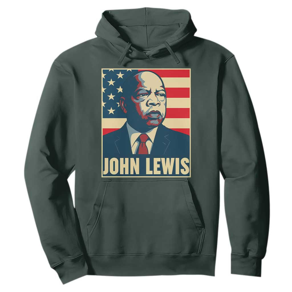 John Lewis Hoodie Black History Month TS14 Dark Forest Green Print Your Wear