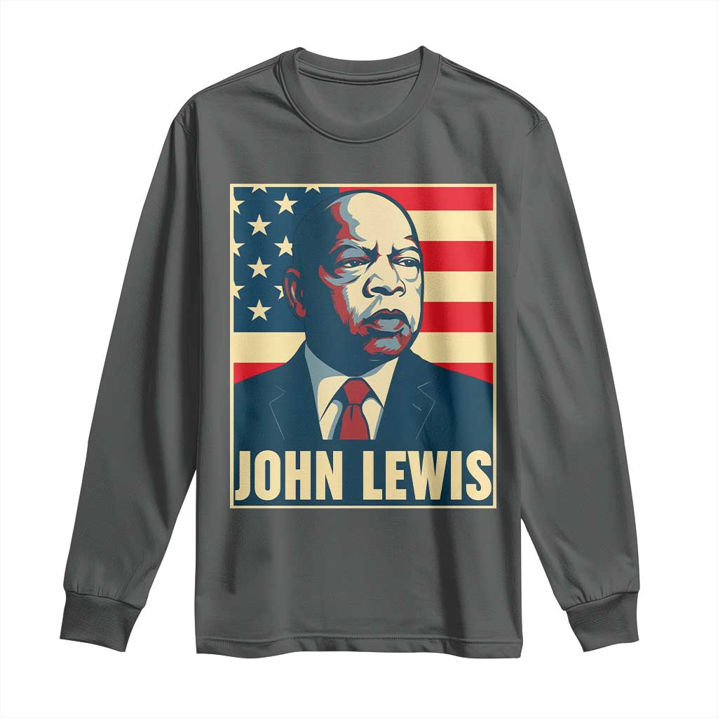 John Lewis Long Sleeve Shirt Black History Month TS14 Dark Heather Print Your Wear