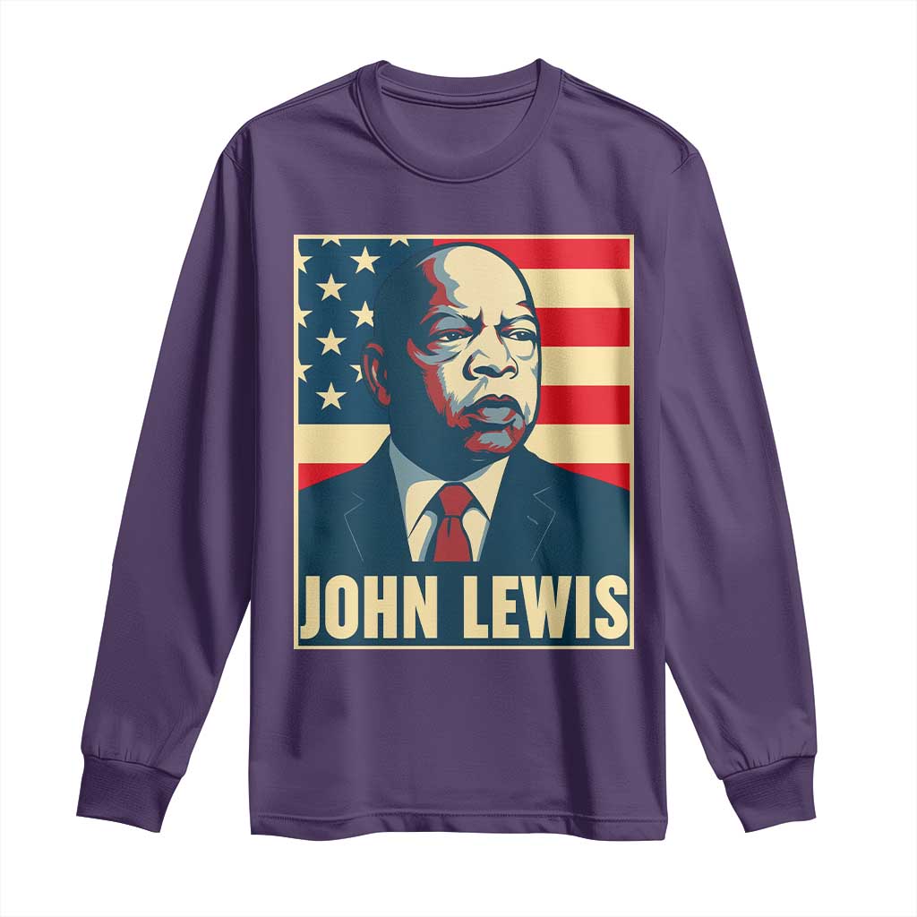 John Lewis Long Sleeve Shirt Black History Month TS14 Purple Print Your Wear