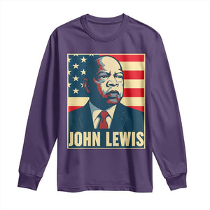 John Lewis Long Sleeve Shirt Black History Month TS14 Purple Print Your Wear