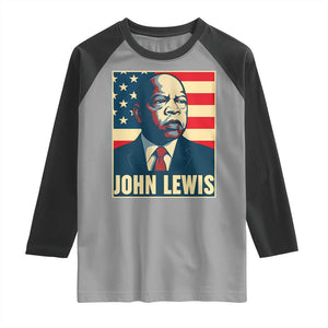 John Lewis Raglan Shirt Black History Month TS14 Sport Gray Black Print Your Wear