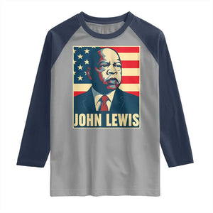John Lewis Raglan Shirt Black History Month TS14 Sport Gray Navy Print Your Wear
