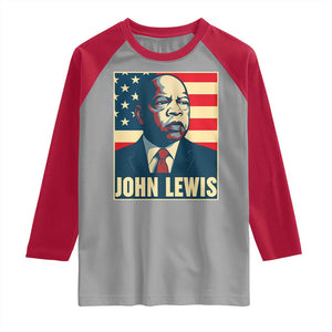 John Lewis Raglan Shirt Black History Month TS14 Sport Gray Red Print Your Wear
