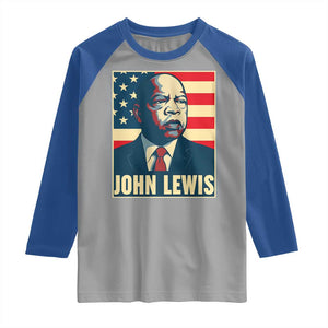 John Lewis Raglan Shirt Black History Month TS14 Sport Gray Royal Print Your Wear