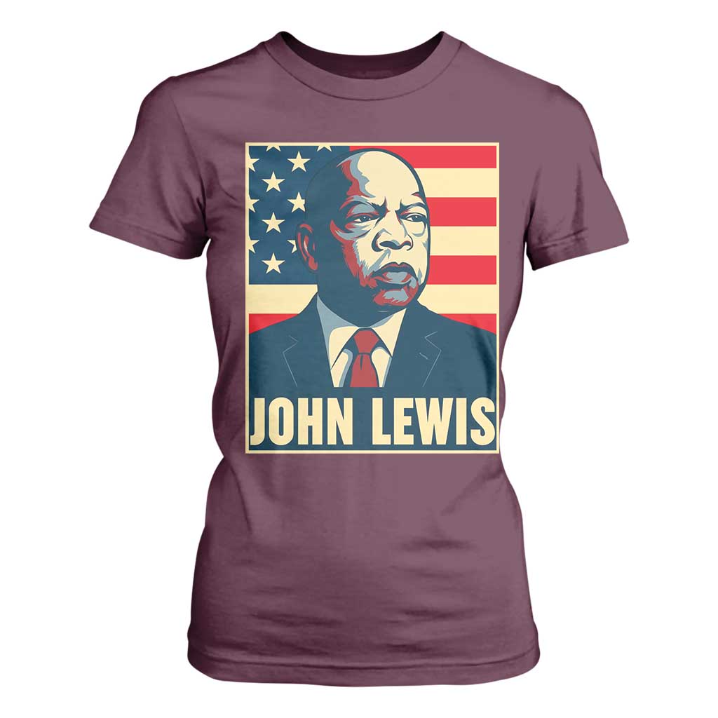 John Lewis T Shirt For Women Black History Month TS14 Maroon Print Your Wear
