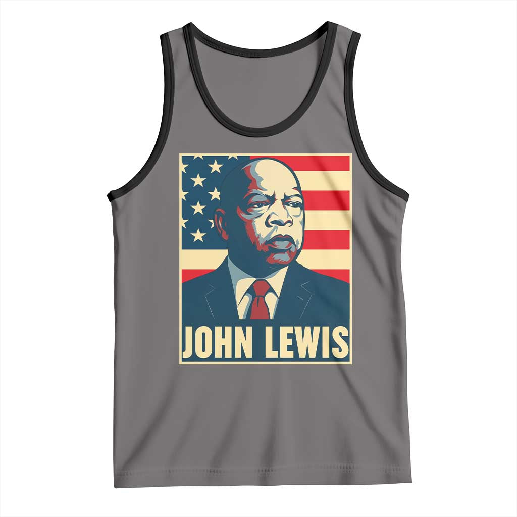 John Lewis Tank Top Black History Month TS14 Deep Heather Black Print Your Wear