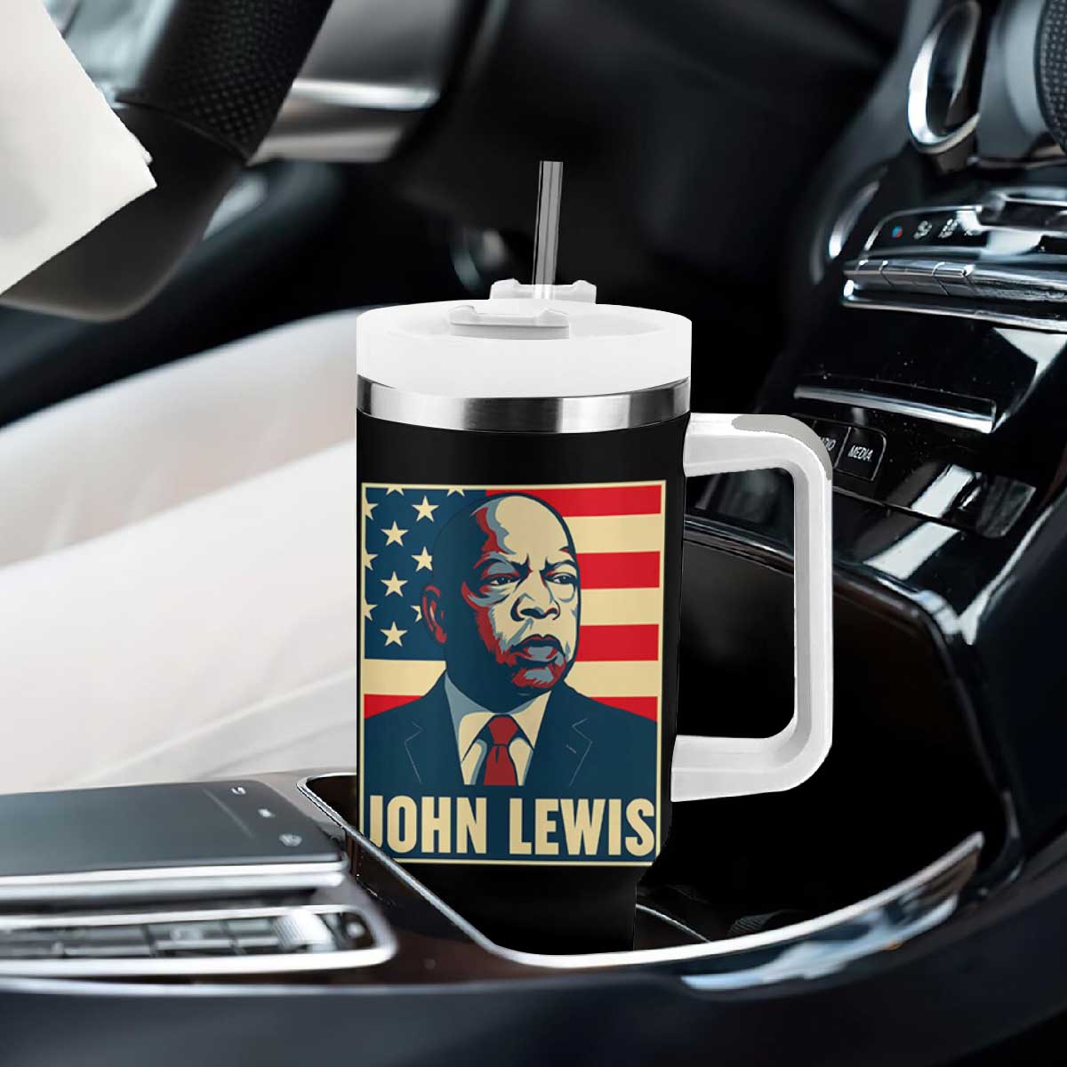 John Lewis Tumbler With Handle Black History Month TS14 Print Your Wear