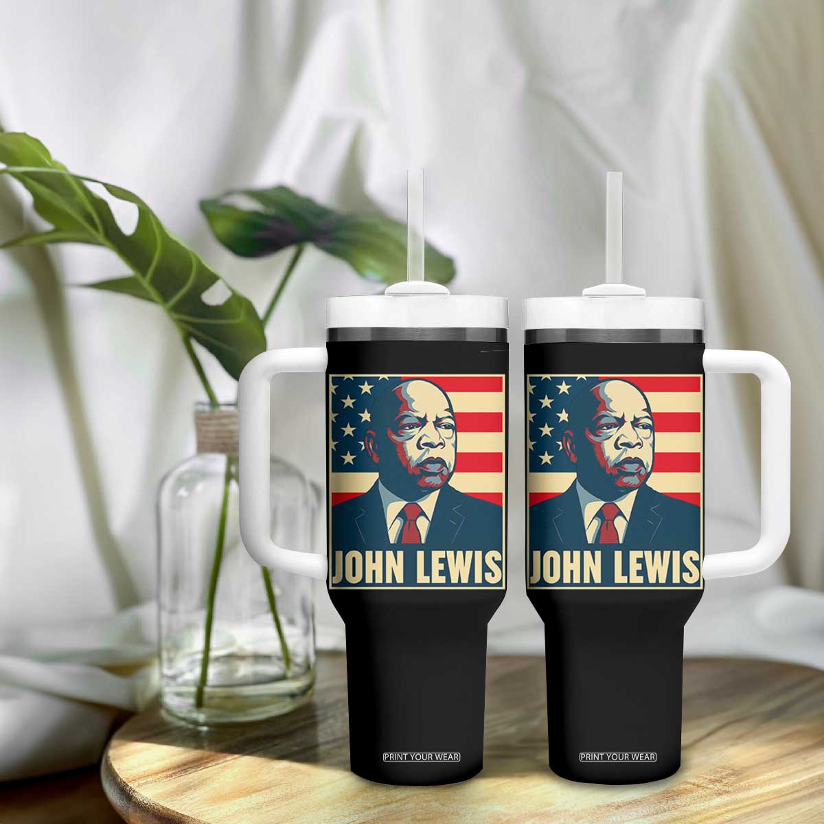 John Lewis Tumbler With Handle Black History Month TS14 Print Your Wear